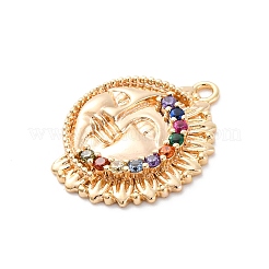 Brass Micro Pave Cubic Zirconia Pendants&nbsp;KK-D360-23G