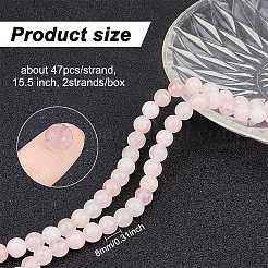 2 Strands Natural Rose Quartz Dyed Beads Strands&nbsp;G-GO0001-27B