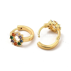 Rack Plating Brass Micro Pave Cubic Zirconia Hoop Earrings&nbsp;EJEW-P221-08G