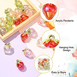 20Pcs 5 Colors Transparent Acrylic Pendants&nbsp;TACR-CJ0001-74