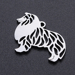 Non-Tarnish 201 Stainless Steel Dog Pendants&nbsp;STAS-N090-JN854-1