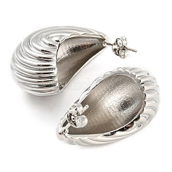 Rack Plating Brass Shell Shape Stud Earrings&nbsp;EJEW-K245-30P