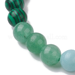8mm Round Natural Tiger Eye & Topaz Jade & Golden Sheen Obsidian & Quartz Crystal & Green Aventurine & Amazonite&nbsp;BJEW-JB10624-01