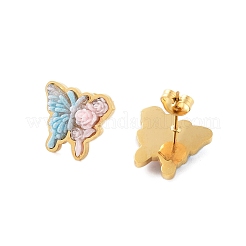 Ion Plating(IP) 3Pairs 3 Styles 304 Stainless Steel Butterfly Earrings&nbsp;EJEW-A114-05G