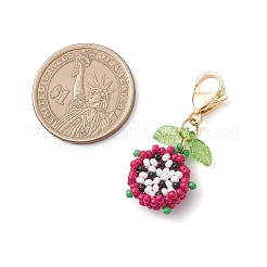 Pitaya Glass Seed Beaded Pendant Decorations&nbsp;HJEW-MZ00372