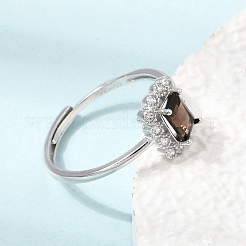 Brass Micro Pave Cubic Zirconia Finger Rings&nbsp;CU-CBA260E-14P