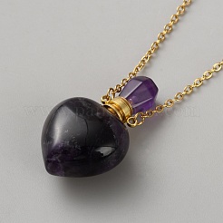Natural Amethyst Perfume Bottle Necklaces&nbsp;NJEW-WH0023-65A-03