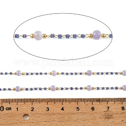Handmade Brass Glass Beaded Chains&nbsp;GL-CBA1C06-01G-05