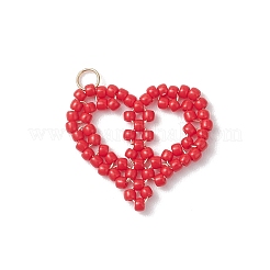 3Pcs 3 Colors Glass Seed Beaded Pendants&nbsp;PALLOY-MZ01158