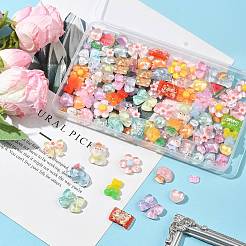 100Pcs 10 Styles Translucent Resin Cabochons&nbsp;RESI-FS0002-34