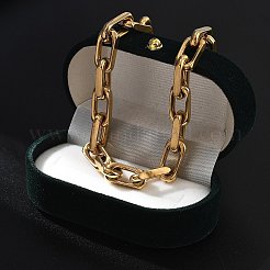 Ion Plating(IP) 304 Stainless Steel Paperclip Chain Necklaces for Women Men&nbsp;NJEW-U019-03G