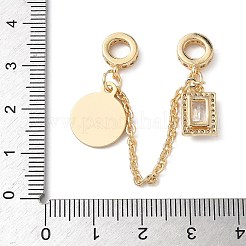 Brass Micro Pave Clear Cubic Zirconia Cable Chain European Beads&nbsp;KK-G531-07A-G