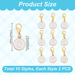20Pcs 10 Styles Alloy Enamel Pendant Locking Stitch Markers&nbsp;HJEW-PH02070