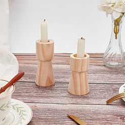 2Pcs 2 Style Wood Candle Holder&nbsp;AJEW-GF0004-05A