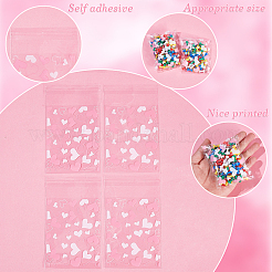 250Pcs Heart Printed Transparent OPP Cellophane Storage Bags&nbsp;OPP-SP0001-08