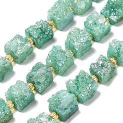 Electroplated Natural Druzy Agate Beads Strands&nbsp;G-G289-01F