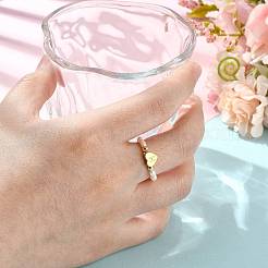 Natural Freshwater Pearl & 304 Stainless Steel Bead Finger Rings&nbsp;RJEW-FS00001-08