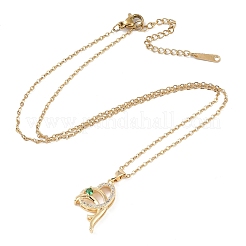 201 Stainless Steel Cable Chain Necklaces&nbsp;NJEW-P309-16A-G