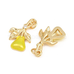 Brass Micro Pave Clear Cubic Zirconia Pendants&nbsp;KK-H267-004G