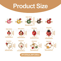 26Pcs 13 Styles Alloy Enamel Connector Charms&nbsp;ENAM-PJ0001-09
