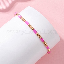 6Pcs 6 Colors Boho Column Dyed Natural Freshwater Shell and Glass Seed Beaded Stretch Bracelet Sets&nbsp;BJEW-MZ00341