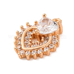 Brass Micro Pave Clear Cubic Zirconia Pendants&nbsp;KK-C076-17G