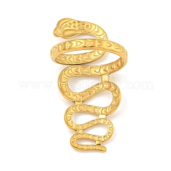 Ion Plating(IP) 304 Stainless Steel Snake Wrap Open Cuff Ring for Women&nbsp;RJEW-A043-29G