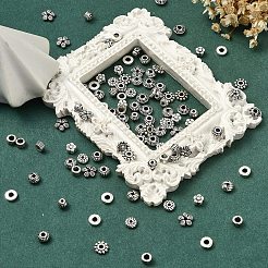 100Pcs 10 Styles Tibetan Style Alloy Spacer Beads&nbsp;TIBEB-YW0001-14AG