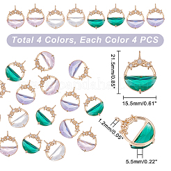 16Pcs 4 Colors Glass Pendants&nbsp;GLAA-GA0001-32