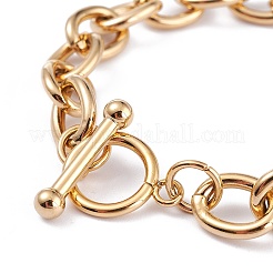 PVD Vacuum Plating 304 Stainless Steel Charm Bracelets&nbsp;X-BJEW-I295-09G
