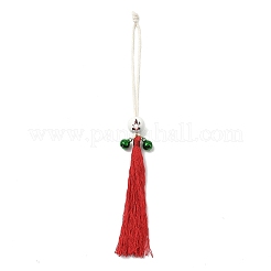 2Pcs Christmas Theme Cotton & Polyester Tassel Pendants Decorations&nbsp;HJEW-JM04036