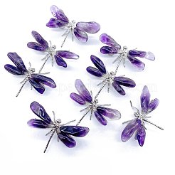 Natural Amethyst Crystal Dragonfly Figurines&nbsp;PW-WG22635-01