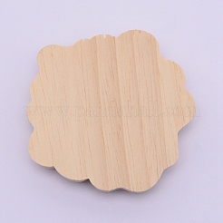 Natural Solid Rubber Wood Carved Onlay Applique Craft&nbsp;WOOD-WH0108-77