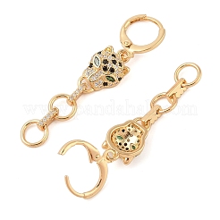 Brass Micro Pave Cubic Zirconia Hoop Earrings for Women&nbsp;EJEW-G402-01G