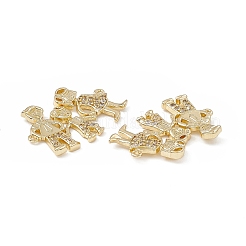 Brass Micro Pave Clear Cubic Zirconia Connector Charms&nbsp;KK-E068-VB362