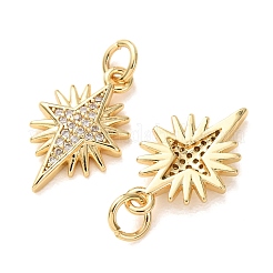 Brass Micro Pave Clear Cubic Zirconia Pendants&nbsp;CU-E003-16G-C