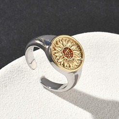 Brass Micro Pave Clear Cubic Zirconia Cuff Rings&nbsp;RJEW-G364-01GP-02