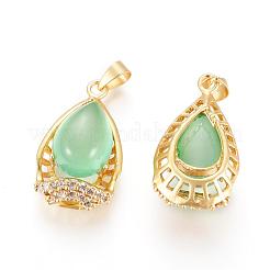 Brass Micro Pave Cubic Zirconia Pendants&nbsp;KK-G386-04MG