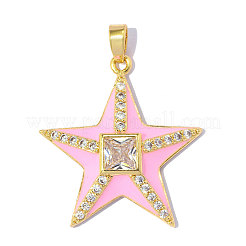 Brass Micro Pave Clear Cubic Zirconia Pendants&nbsp;CU-OY001-01
