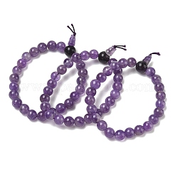 Natural Amethyst Gourd Beaded Stretch Bracelet for Women&nbsp;G-G997-G03