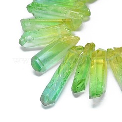 Natural Dyed Quartz Pointed Beads Strands&nbsp;G-G791-12