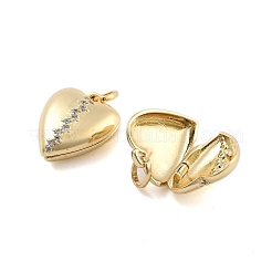Brass Pave Clear Cubic Zirconia Pendants&nbsp;KK-U009-01A-G