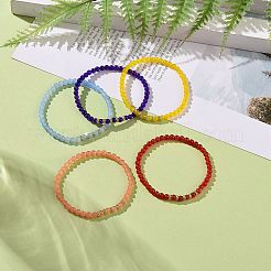 Round Natural Malaysia Jade(Dyed) Bead Stretch Bracelets&nbsp;BJEW-JB09127