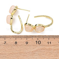 Valentine's Day Heart Natural & Synthetic Mixed Stone Stud Earrings&nbsp;EJEW-T053-01G