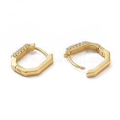 Cubic Zirconia Oval Hoop Earrings&nbsp;EJEW-E263-16G