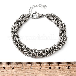 304 Stainless Steel Byzantine Chains Bracelets for Women&nbsp;BJEW-P399-01B-P