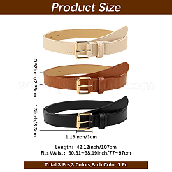 3Pcs 3 Colors PU Leather Waist Belts&nbsp;AJEW-CL0005-95
