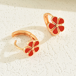 Elegant Brass Flower Hoop Earrings&nbsp;UD7132