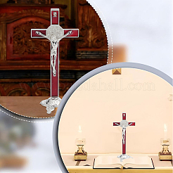 Alloy Enamel Saint Benedict Crucifix Display Decorations&nbsp;AJEW-WH0752-416B