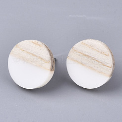 Resin & Wood Stud Earrings&nbsp;EJEW-N017-003A-C05